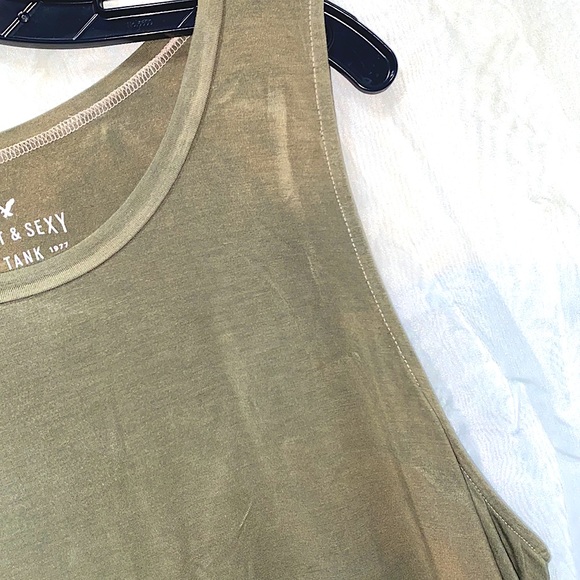 AMERICAN EAGLE OUTF. RAYON OLIVE TANK SZ XL - Picture 4 of 11